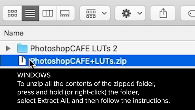how to install luts in Photoshop